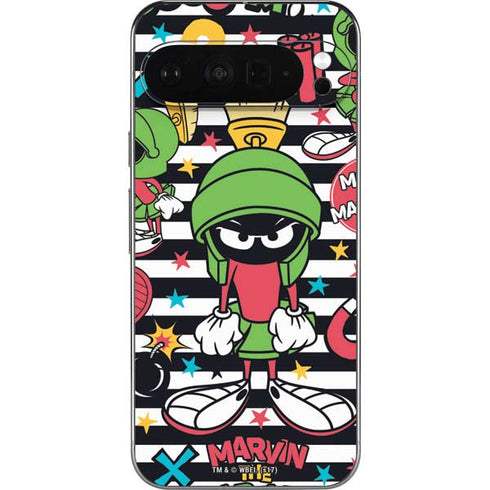 Looney Tunes Marvin the Martian Striped Patches Pixel 9 Pro XL Skin